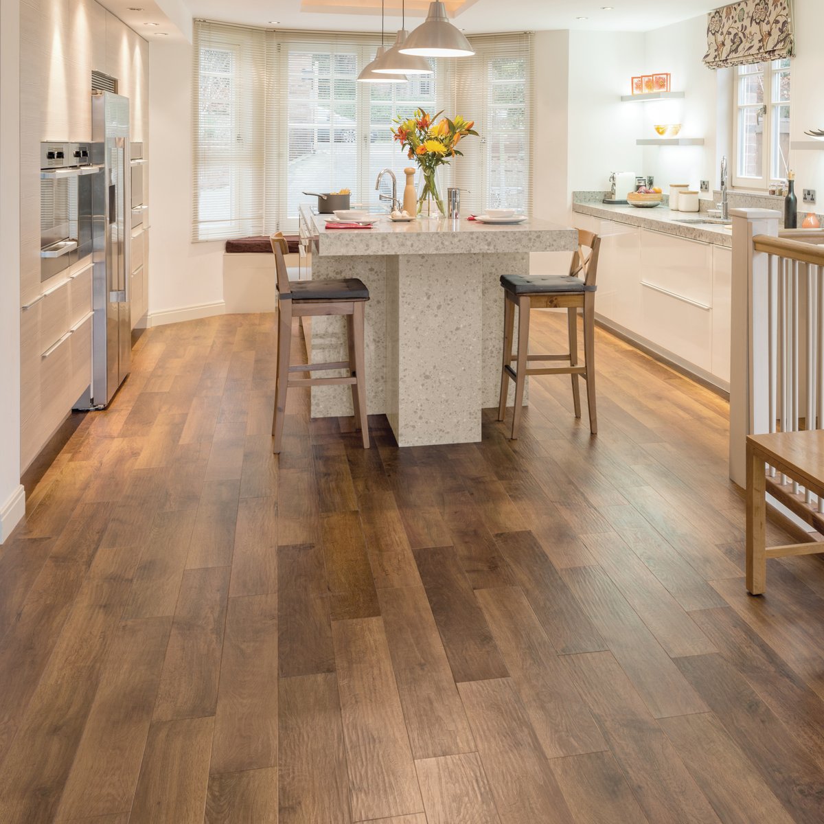 For customers in search of a  classic golden oak look, the traditional style and gentle texture of Dawn Oak is an ideal backdrop. Inspired by the traditional craftsmanship of premium oak flooring. #KarndeanLVT 

Retailers: bit.ly/3uUHGNJ
A&amp;D: bit.ly/3V3eKOe