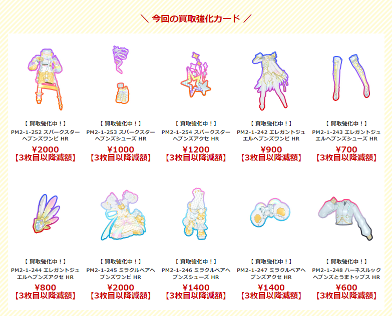 プリマジカード 買取表更新】ワッチャプリマジ買取表更新のご案内！