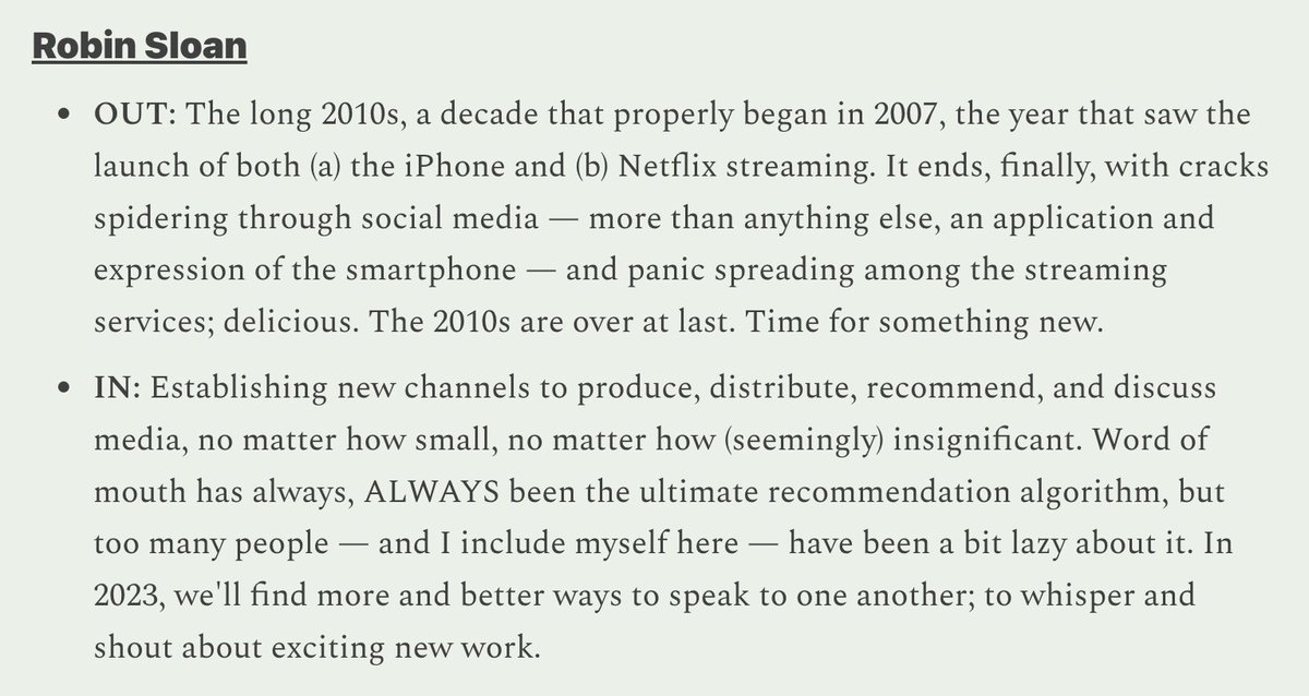 Robin Sloan thinks the long 2010s have well and truly ended