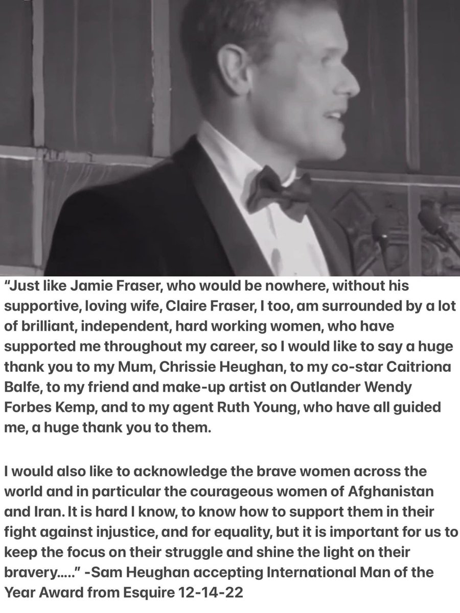 Laura 🎨🍄 on Twitter "How SamHeughan used his acceptance speech at