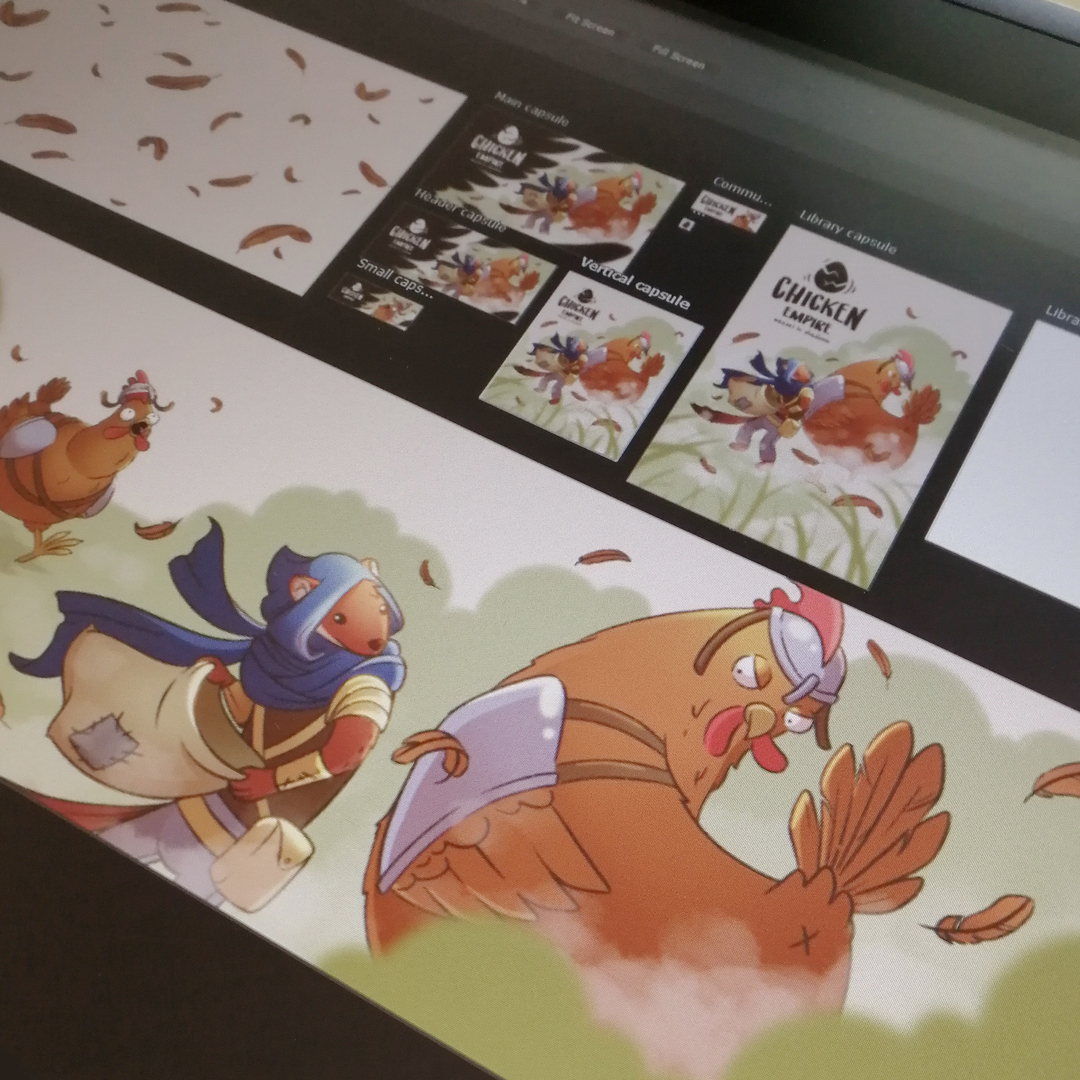 FairySnailGames's tweet image. Our Zuzka 🎨 made graphics for all banner formats. You can add Chicken Empire to your wishlist:
store.steampowered.com/app/1665540/Ch… 😍
#chickenempiregame #gamedev #unity3ddeveloper #steampage #indiedev #gamedev #indiegame #indiegames #IndieGameDev #Steam #characterdesign #Photoshop