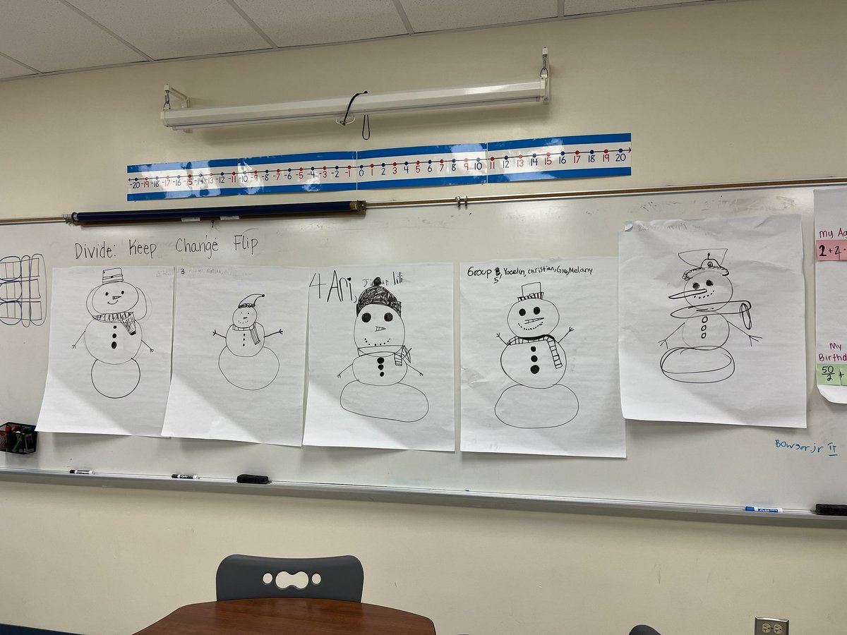 aschulz116's tweet photo. 6th graders are reviewing fractions and making snowmen!
#rlmspride #math #fractions https://t.co/JcX94eXVgd