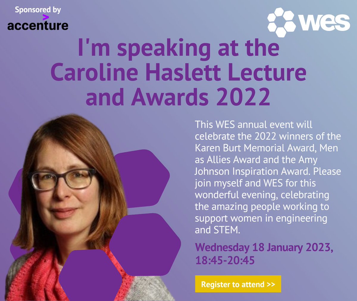 WES1919's tweet photo. We're delighted to be joined by the winner of the Karen Burt Memorial Award and @TheIET Historian Anne Locker at the 2022 #CarolineHaslettLecture and #WESAwards
Have you booked your place? Join us ➡️ https://t.co/gws0bCJTWn https://t.co/OysOw6uncW