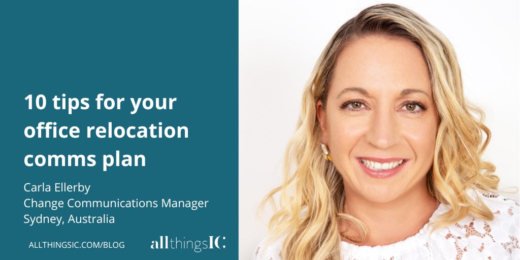 AllThingsICNews's tweet photo. Our latest blog comes from #Australia thanks to Carla Ellerby who shares her 10 top tips for communicating an office relocation. Thanks Carla. #InternalComms #ChangeComms https://t.co/DXdqAF142x https://t.co/8HXmDiYK9E