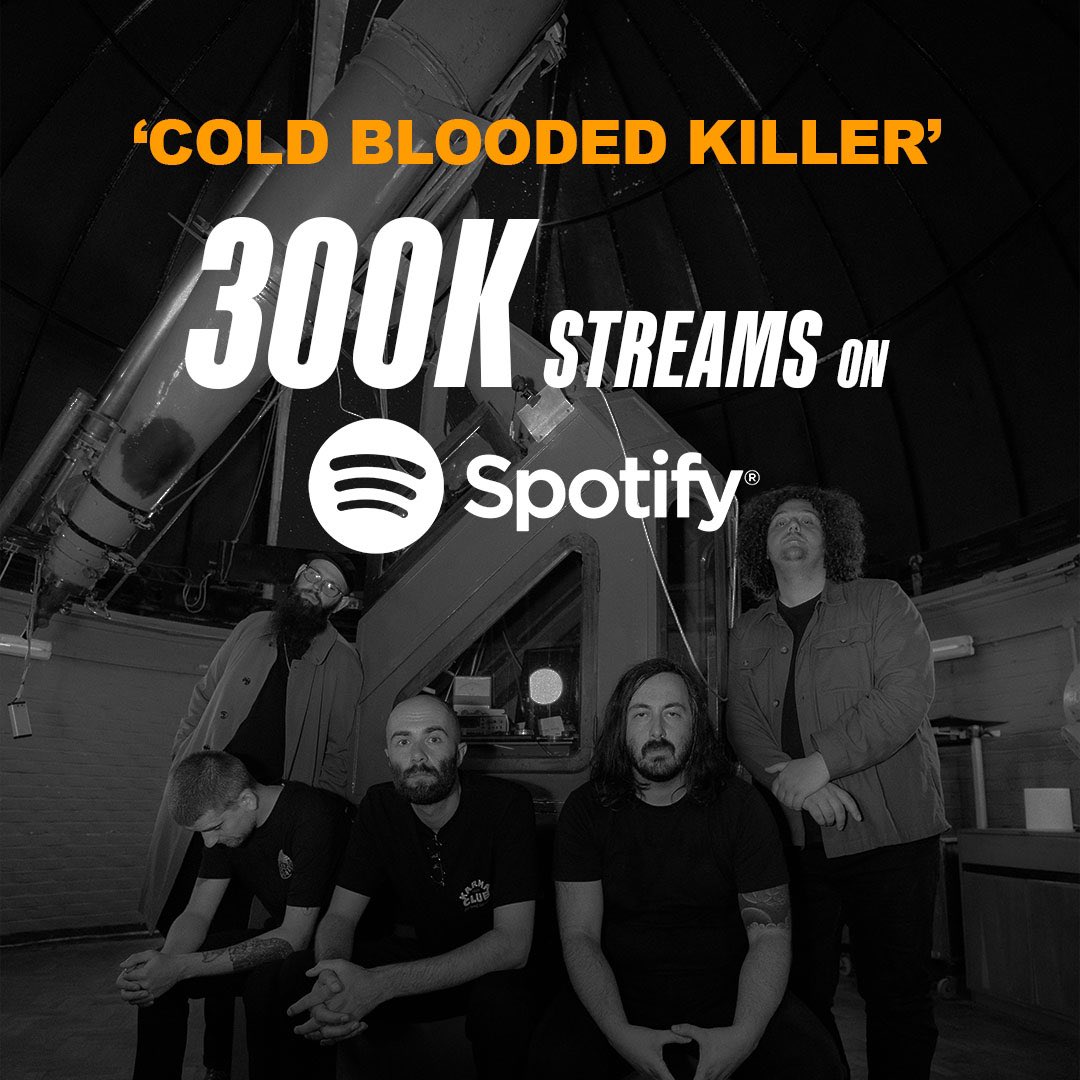 ‘Cold Blooded Killer’ has over 300k streams on @spotify - thank you for the love and keep on streaming! 📷 @jacobswetmore