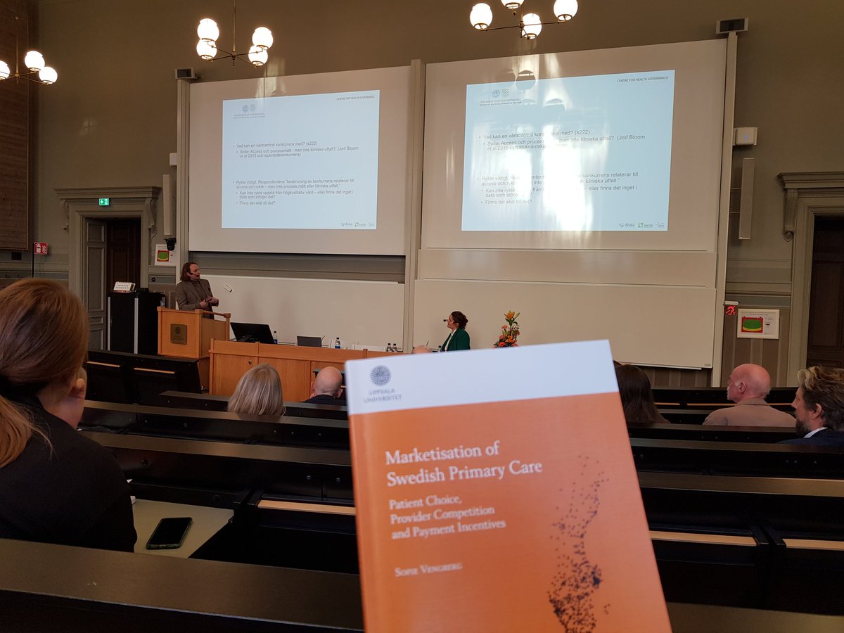 AsaGrauman's tweet photo. Sofie Vengberg is defending her thesis and doing it great #primarycare #marketisation #paymentIncentives https://t.co/Ithvy7IQuv