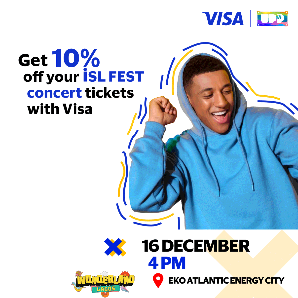 VisaNigeria's tweet photo. You've got a energy! We've got tickets! 
#PaywithVisa for a 10% discount on @uppfestng 2022 tickets😉. 

Grab your tickets at https://t.co/EPPcsJp70r and use the code VISAUPP10 for that sweet discount. https://t.co/QkH33tvEQ8