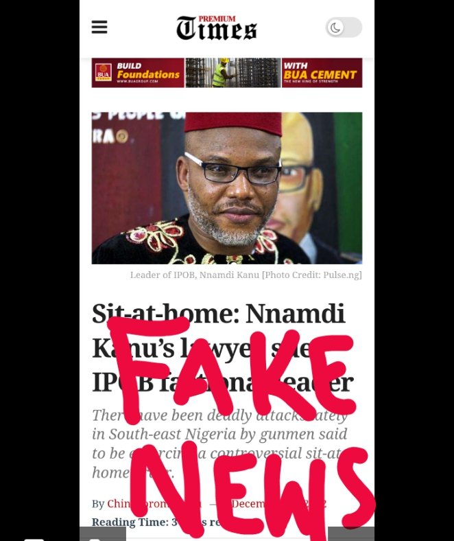 realChibuChuks's tweet photo. A Libel. An intentional MIS-CHARACTERIZATION of REPUTATION. #PremiumTimes #Fakenews 

#FreeNnamdiKanu 
#BiafraReferendum https://t.co/8OIF13td3C