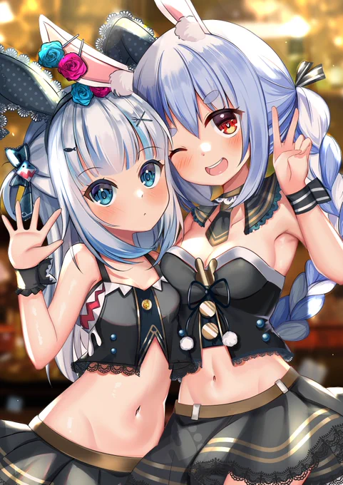 #gawrt 
#ぺこらーと
💜💜💙💙🐇🦈 