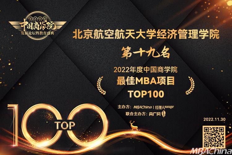 Beihang1952's tweet photo. π¨βππIn the 2022 China Business School Development Forum and Education Ceremony, jointly organized by #MBAChina and #Manager magazine, the #MBA programs of the SEM of #BUAA was ranked 19th in the Top 100 Best #MBA Programs for its excellent academic achievements. https://t.co/C5JPYQKTwM
