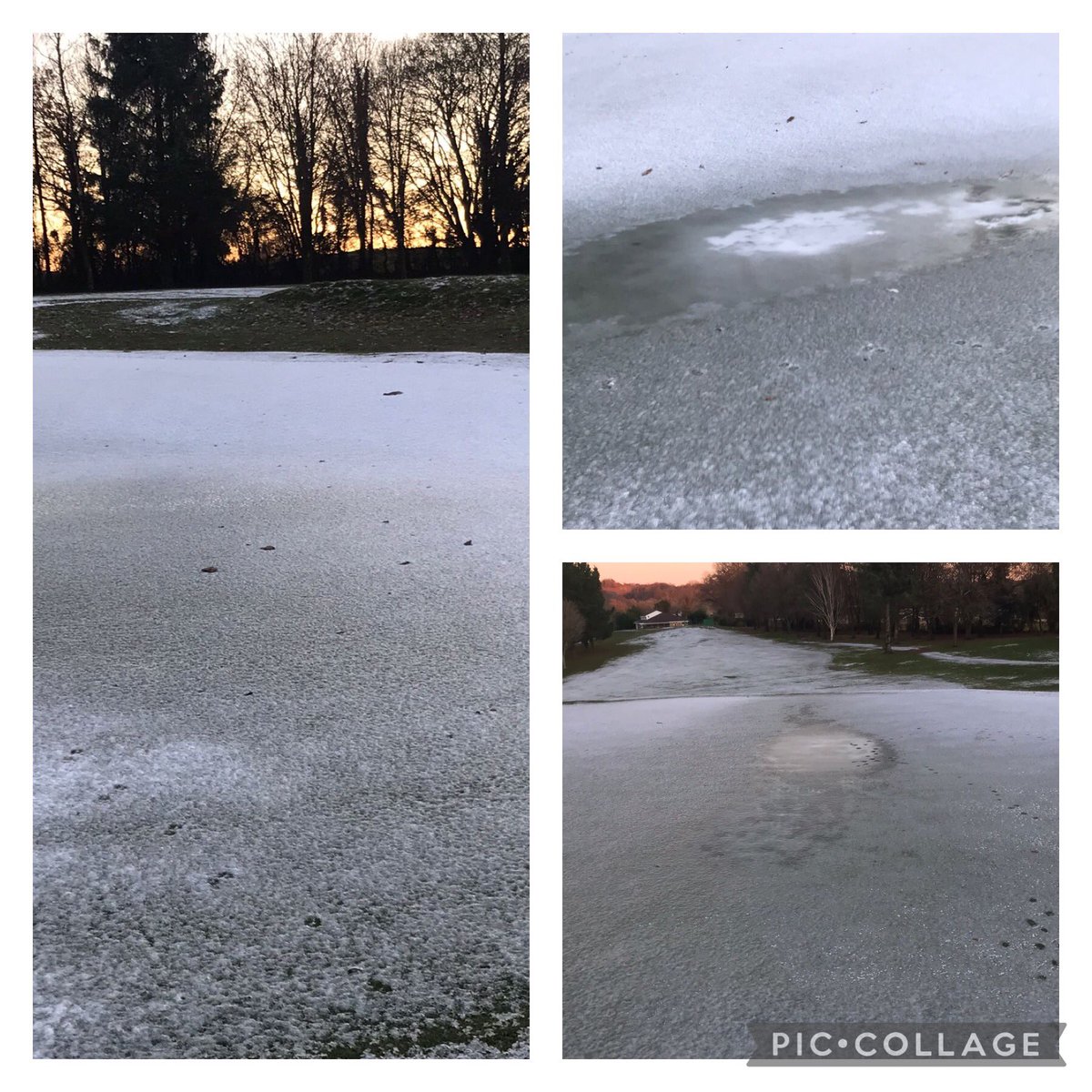 CreigiauGreens's tweet photo. Course update : The course will remain closed until Monday 19th December at the earliest an inspection will take place at 8am. This is due to the icy conditions as seen below.. https://t.co/ODeiCSzGvP