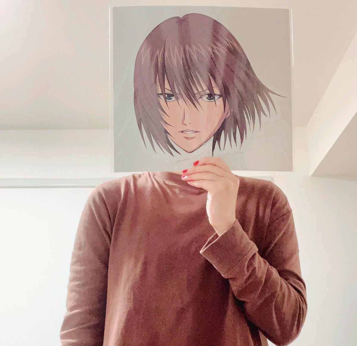 「お面当たったから写真撮りました 弟が世話になったね 」|原zoo稿のイラスト