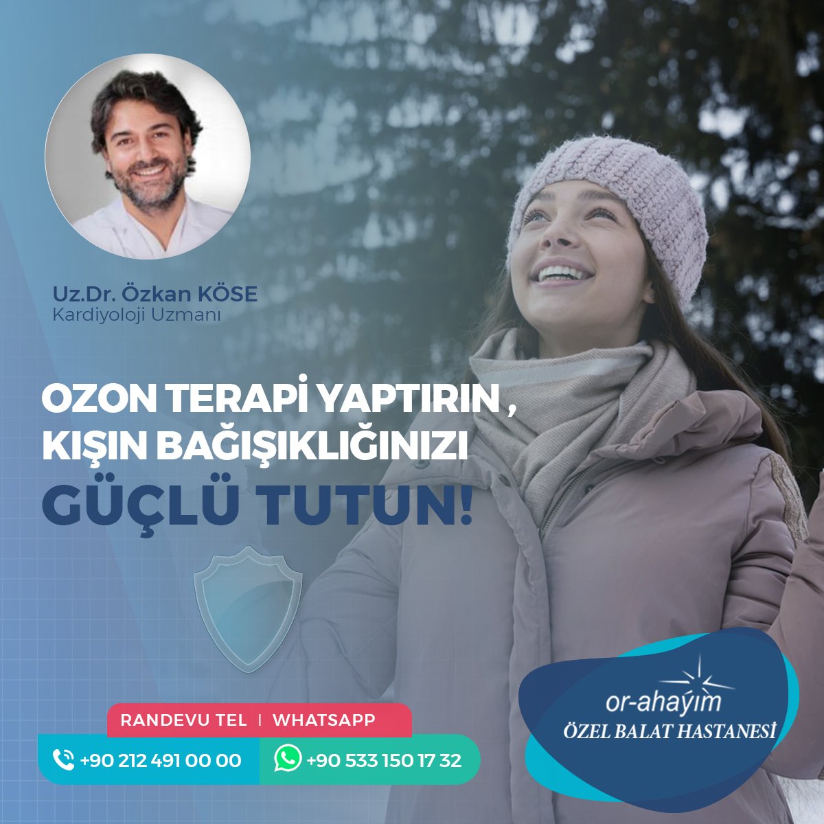 BalatOrahayim's tweet photo. OZON TERAPİ YAPTIRIN, KIŞIN BAĞIŞIKLIĞINIZI GÜÇLÜ TUTUN!
Kardiyoloji Uzmanı
Uz.Dr.Özkan Köse
#ozonterapi #bağışıklık #kış #nedenozonterapi #bağışıklıksistemi #yorgunluk #orahayimbalathastanesi https://t.co/lBGv7ebEBp