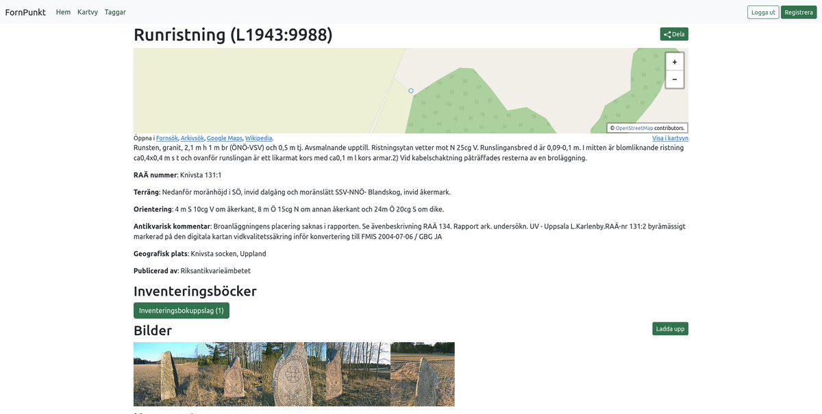 AlbinPCLarsson's tweet photo. Bland nyheterna på FornPunkt denna vecka: Länkar till Wikipedia ifrån enskilda lämningar, hittills ~900 artiklar.

https://t.co/HqP1BN5M8d https://t.co/eKDOLT2Pu1