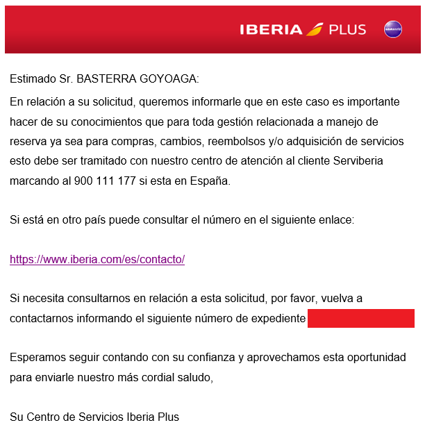 AsisBasterra's tweet photo. De coña las respuestas que me da Iberia Plus, @Iberia . Ya no sé si reírme o llorar. https://t.co/DhJYBh4AGR