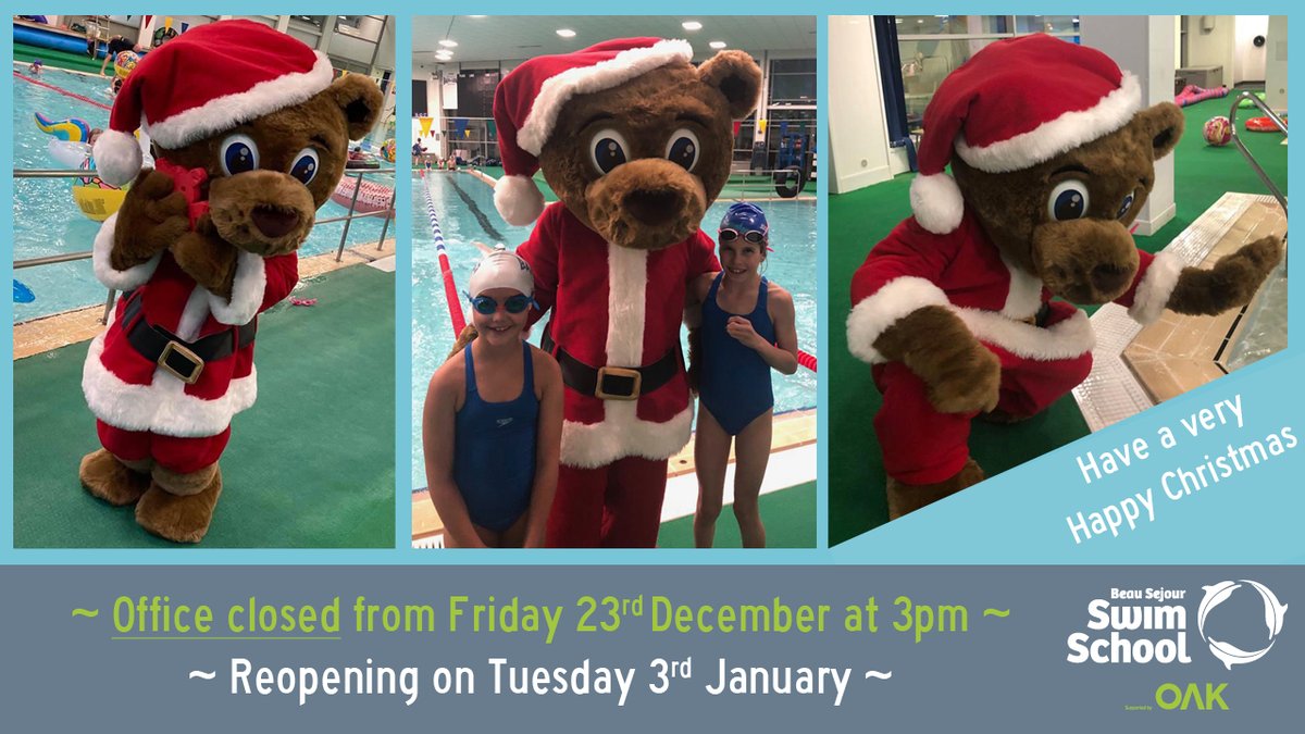 Wishing all of our swimmers a very Happy Christmas - please note that our staff will be taking a well earned rest over the festive period so our office will be closed from 3pm on Friday 23rd December.

We will be re-opening on Tuesday 3rd January.🎄