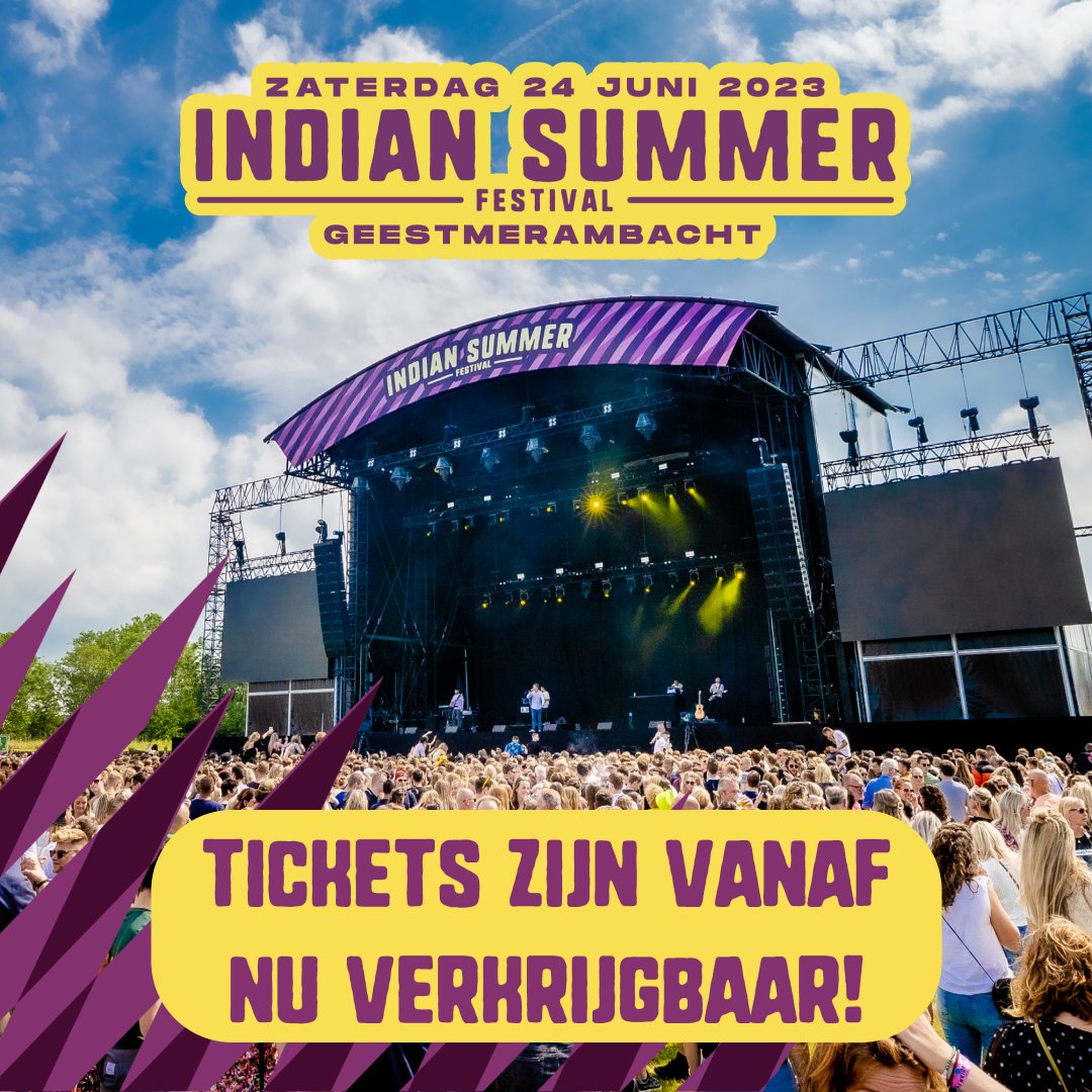 IndianSummerNL's tweet photo. 𝗩𝗿𝗶𝗲𝗻𝗱𝗲𝗻, 𝘀𝘁𝗮𝗮𝗻 𝗷𝘂𝗹𝗹𝗶𝗲 𝗮𝗹 𝗶𝗻 𝗱𝗲 𝘀𝘁𝗮𝗿𝘁𝗯𝗹𝗼𝗸𝗸𝗲𝗻? 𝗗𝗲 𝘁𝗶𝗰𝗸𝗲𝘁𝘃𝗲𝗿𝗸𝗼𝗼𝗽 𝗶𝘀 𝗡𝗨 𝘃𝗮𝗻 𝘀𝘁𝗮𝗿𝘁 𝘃𝗶𝗮: https://t.co/qpfPZJAKXh! Scoor nu jouw voordelige fase 2 ticket via de website🔥 https://t.co/RbZMGpHENM