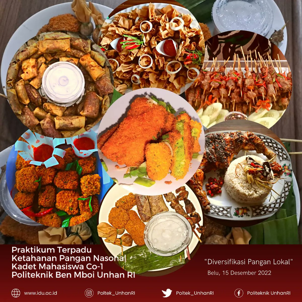 Poltek_UnhanRI's tweet photo. Kadet mahasiswa Co-1 Politeknik Ben Mboi Unhan RI Belu melaksanakan Praktikum Terpadu Mata Kuliah Ketahanan Pangan Nasional dengan tema “Diversifikasi Pangan Lokal” bertempat di Kampus Politek Ben Mboi Unhan RI Belu (Kamis, 15 Desember 2022) https://t.co/2GELqSqJR0