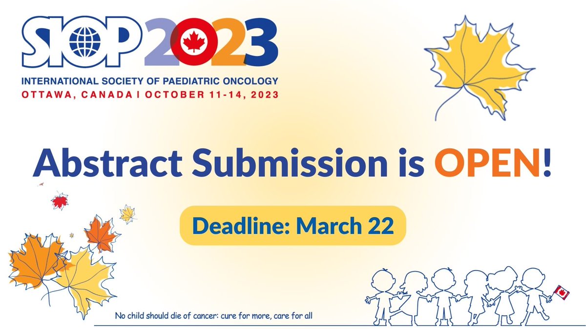 😇 Are you excited about the #SIOPcongress in 2023 and ready to share your findings with your international colleagues?  
✅ Abstract submission is now open, and you can start preparing your work. 

Learn more ➡️ bit.ly/3W52pKy  

#CancerResearch #CancerInChildren