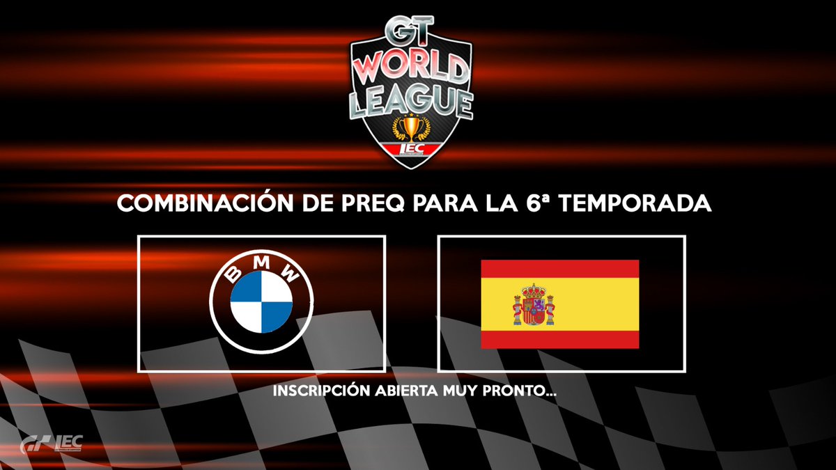 📣#Comunicado

🏆Con la llegada de #GT7 hemos decidido reiniciar la  #GTWorldLeague con una PreQ de acceso para todos los equipos ya que consideramos que hay muchos cambios de nivel desde la última temporada

🥳100RT y os damos coche y circuito!

❤️#lecesports #simracing #esports