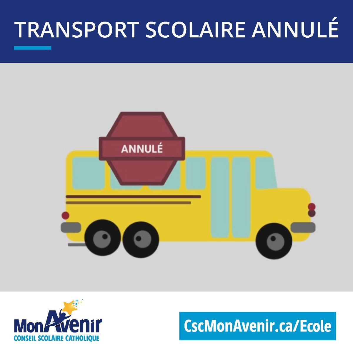 Le transport scolaire est annulé dans la région de Peterborough. L'école est ouverte.