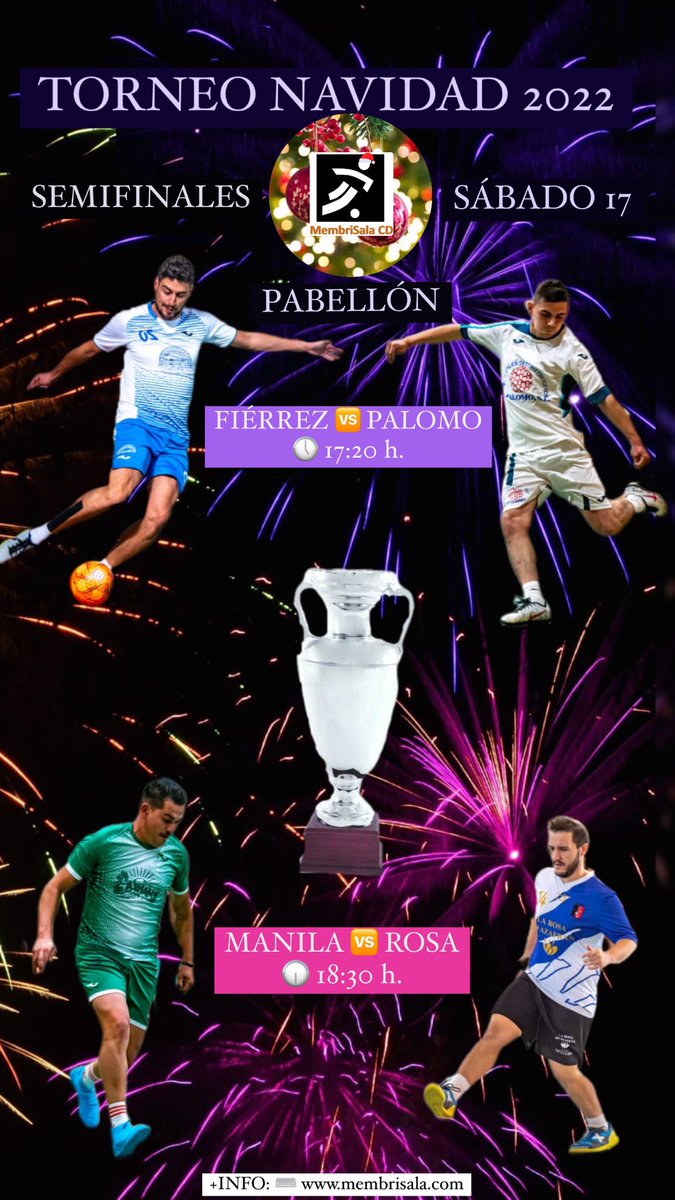 Semifinales Torneo Navidad 2022
⚽️ <a href="/ferimelsport/">ferimelsport 10k</a> 
💙 <a href="/juanda_koskius/">juan daniel</a> 
🤍 <a href="/Petrol_88/">El Petro 🇪🇸</a> 
💚 <a href="/pedritoojimenez/">Pedrito Jimenez</a> 
❤️ <a href="/Joselu_Arias/">Jose Luis Arias</a>