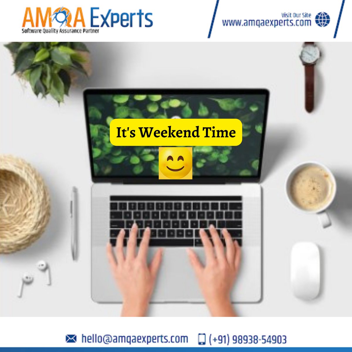 amqaexperts's tweet photo. This Weekend Explore Your Interest and Relax &amp; don't forget to Follow AMQA Experts - "Ensuring Brilliant Software Testing Experience With Passion &amp; Joy" .
Contact Now:
Email:- hello@amqaexperts.com
Call:- (+91) 989 385 4903
#happyweekend #weekendtime #amqaexprts #amqaexpertsteam https://t.co/jHB7a4Fhve