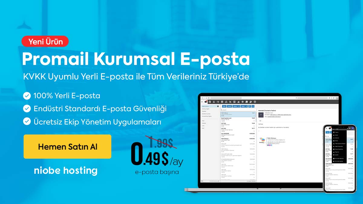 niobehosting's tweet image. Promail Kurumsal E-posta | KVKK Uyumlu Yerli E-Posta ile Tüm Verileriniz Türkiye&apos;de!

niobehosting.com/eposta/kurumsa… 

#niobehosting #promail #kurumsaleposta