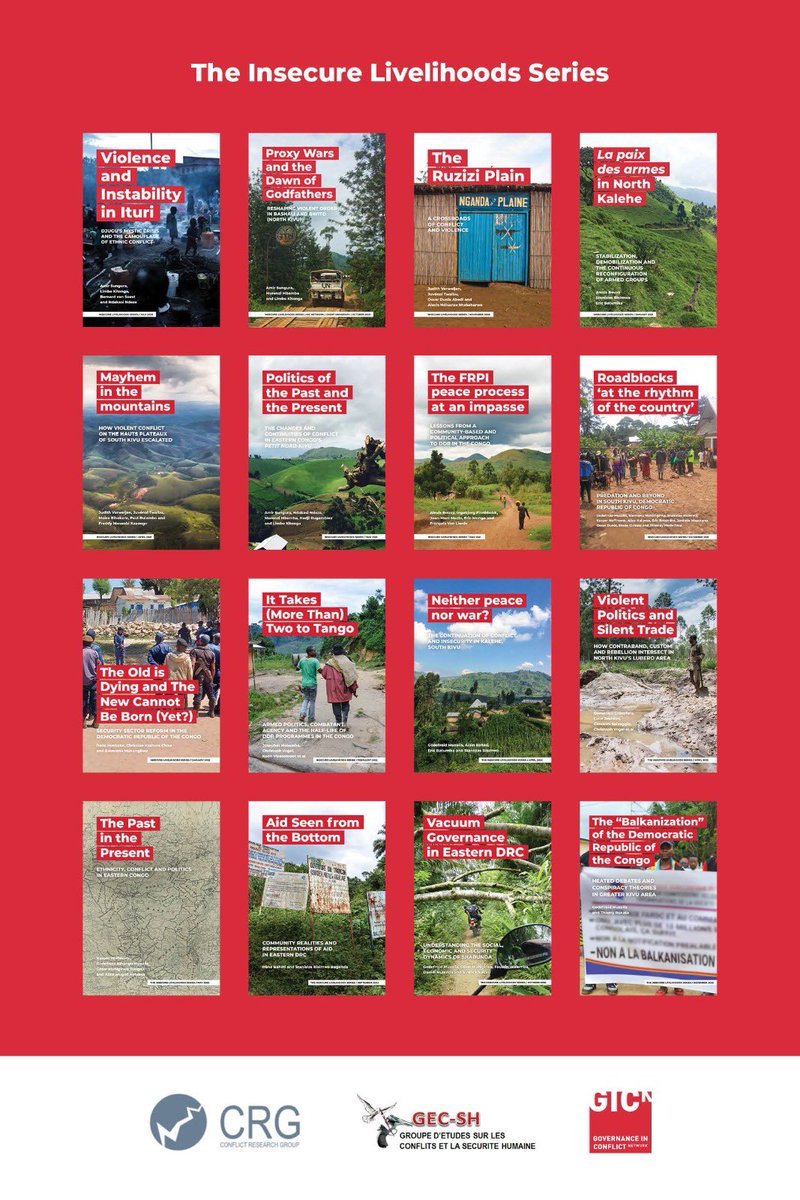 Immensely proud and thankful of having co-created and steered #InsecureLivelihoods as I prepare to step down as Research Director. 3 years of collaborative research on conflict dynamics in eastern #Congo, 16 in-depth reports in French/English, 3 institutions, over 40 researchers.
