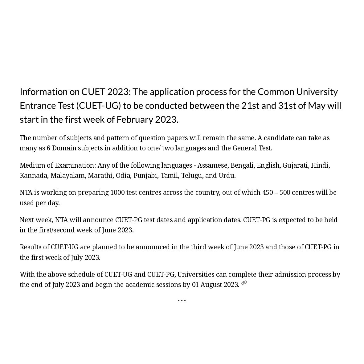 CUETInfo's tweet photo. More information on #CUET2023 #CUET #NTA https://t.co/0BlkuUjEby