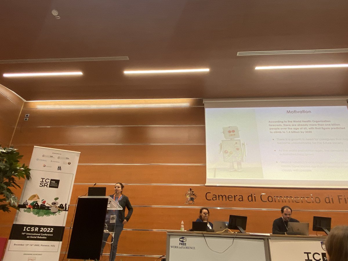 Olivia Nocentini presenting her work on “Identification of the highest wrinkle grasping point of a folded hospital gown” at <a href="/altruist_ws/">ALTRUIST WS</a> during <a href="/icsr2022/">ICSR2022</a>