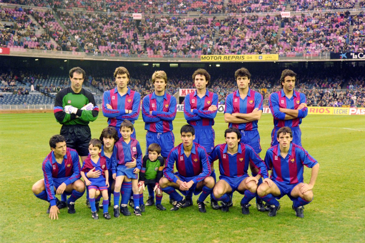 FCBarcelona_es's tweet photo. Este es el XI del día del debut de Guardiola. ¿Puedes identificar a todos los jugadores? 🤔 https://t.co/xflgO1kpan