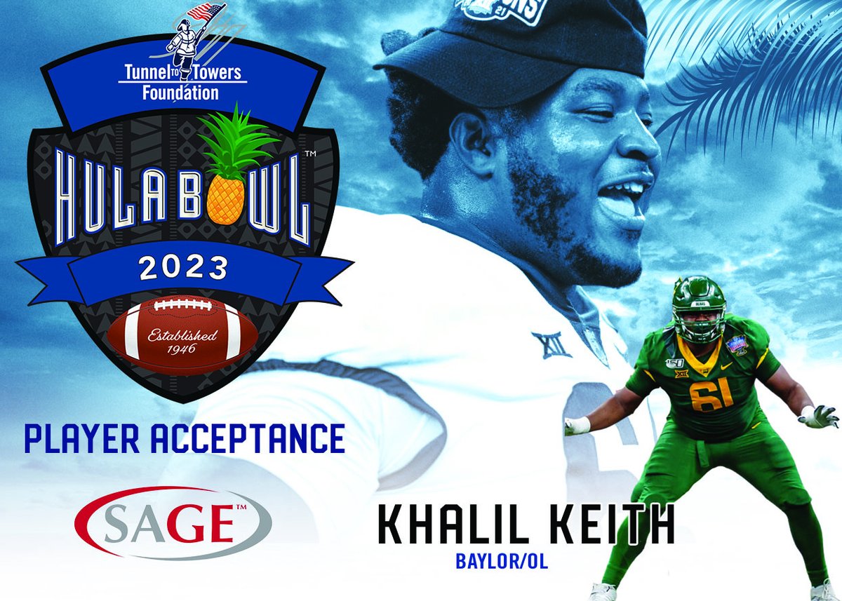 Khalil Keith is a big boy with tons of versatility on the offensive line for Baylor. We are elated to have the Big Bear in Orlando! @Hula_Bowl @SageCards @DraftDiamonds are found at the #HulaBowl @Khalil_K64 @BUFootball