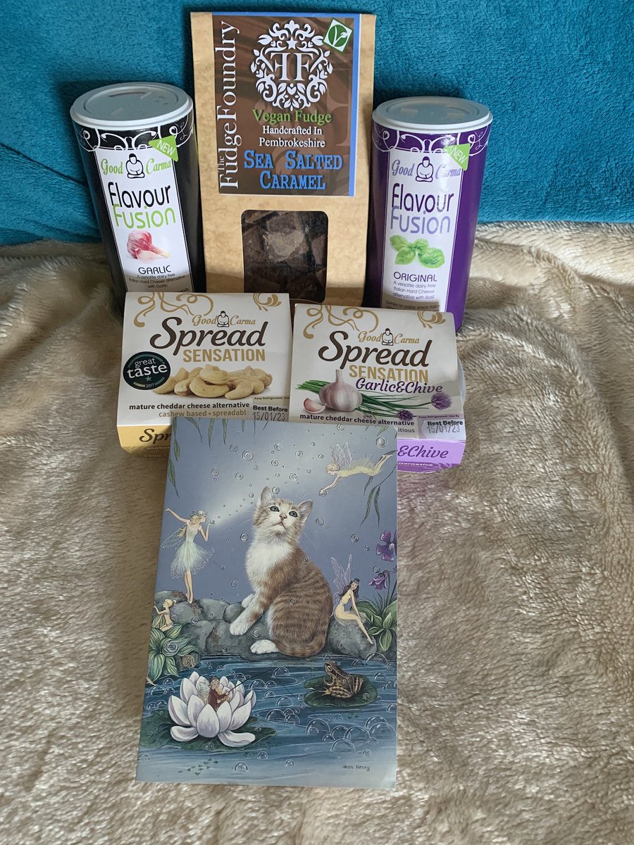 Christmas goodies from our lovely friend <a href="/charlottegoodca/">Good Carma Foods</a> have arrived 👍 Check out the wonderful and yummy cruelty free products at: goodcarmafoods.com