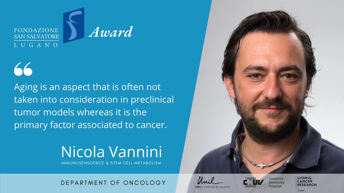 Congratulations to Nicola @vannini_lab on his award from the Fondazione San Salvatore (Lugano). Find out about the fascinating project this award will support ➡️bit.ly/3j23Hr3. #CancerResearch @unil @CHUVLausanne @Ludwig_Cancer. cc. @laregione