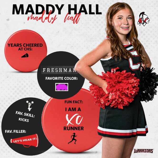 CorinthCheer's tweet photo. We want to finish up this first semester and “Meet the Team”series with our Freshmen!! Meet Madison Bidstrup and Maddy Hall! Thanks @teerage_photo for the pictures! #gowarriors https://t.co/DD5Ivdp1uA