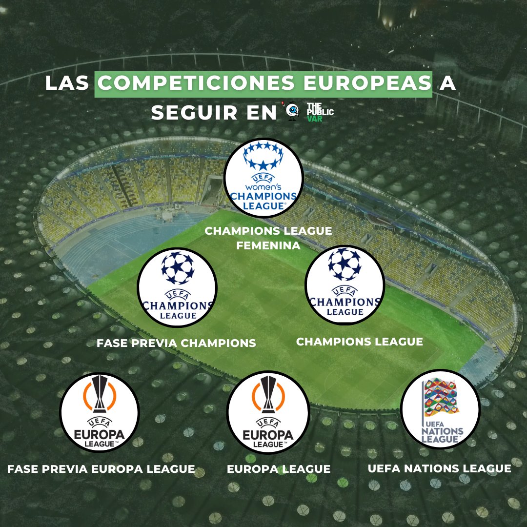 Desde la <a href="/UWCL/">UEFA Women’s Champions League</a> a la <a href="/EuropaLeague/">UEFA Europa League</a>🏆 Estas son todas las competiciones europeas que puedes seguir en <a href="/Thepublicvarapp/">Thepublicvar var</a>. 

¡Descárgatela y haz que tu opinión cuente!

📲 Disponible en iOS y Android (link de la bio).

#futbol #deportes #premios #soccer #EuroLeague #ChampionsLeague