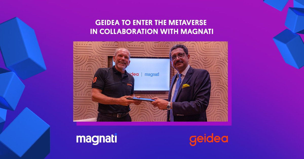 MagnatiPay's tweet photo. Geidea, a leading fintech company in the region, has partnered with Magnati – a leader in the payments solutions industry – to enable merchants to provide seamless customer experiences in Magnati MetaV – the first metaverse marketplace in the MENA region. https://t.co/39HeE1nBfp