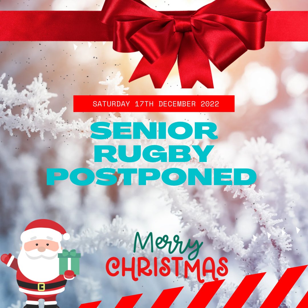 ❄️ SENIOR RUGBY POSTPONED❄️

Unsurprisingly our pitches remain unplayable. Even with tomorrow’s forecasted higher temperatures it’s not going to be enough to thaw the pitch after the last 10 days of sub zero weather. Mini &amp; Junior Rugby will be subject to Sunday’s inspections.