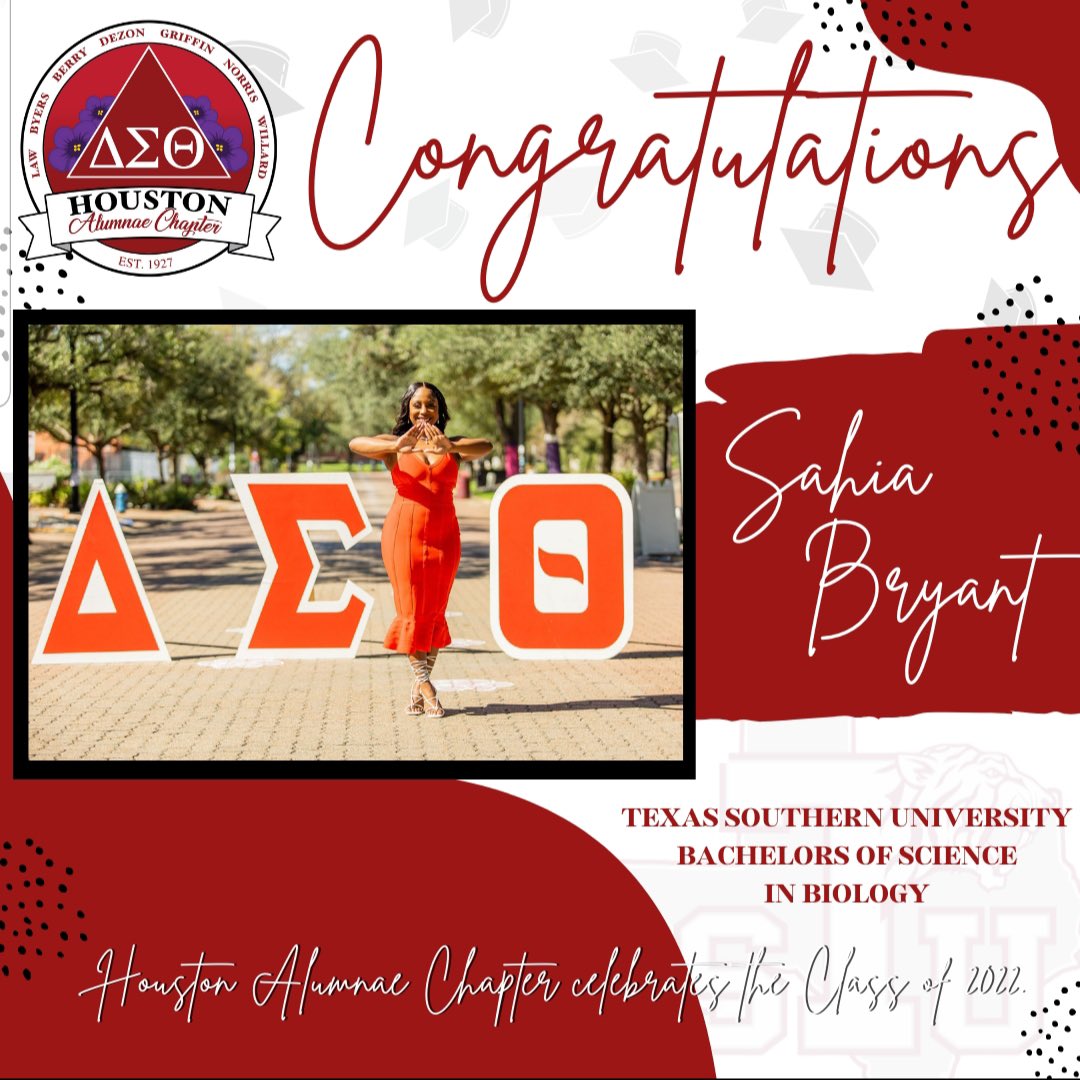 dst_HAC1913's tweet photo. The Houston Alumnae Chapter would like to say Congratulations to all of the Fall 2022 Graduates. Your adventure awaits! The hardwork and sacrifice has now paid off. #DST1913 #DSTHAC1927
#HACMembershipServices
#CollegiateConnection https://t.co/kfuP2Zi6u8