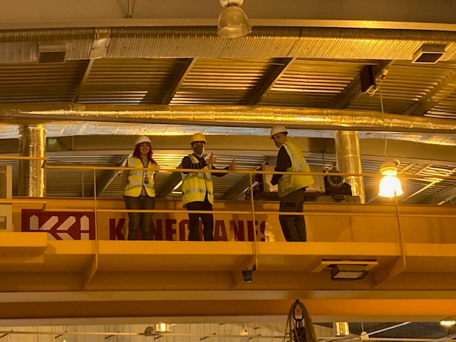 DiamondLightSou's tweet photo. The vibration team has been doing a free-free modal analysis to figure out the behaviour of the girder when it is under constrained, where the 17.5 T, 8 m girder was hoisted up on the crane (and they have the crane ride to show for it!) https://t.co/vzLnYmi1aL