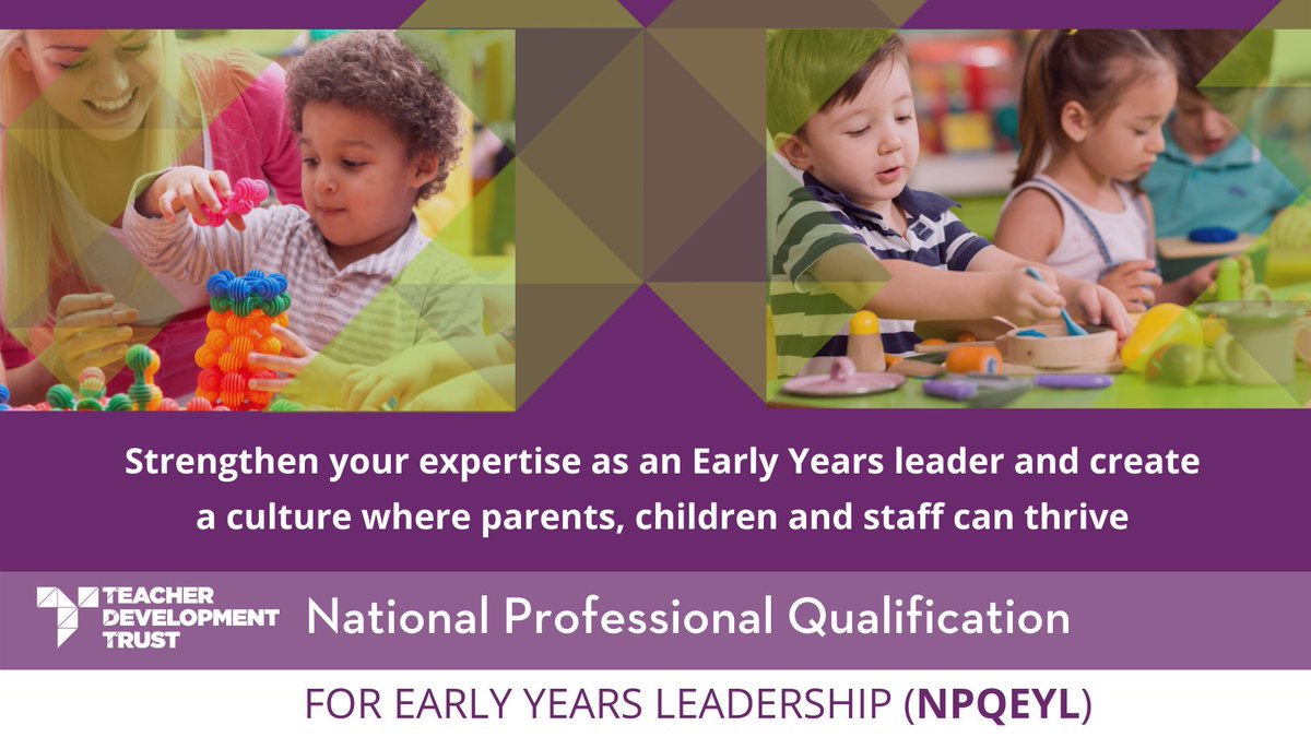 Are you a current/aspiring leader in an Early Years setting?  Our NPQEYL with <a href="/TeacherDevTrust/">Teacher Development Trust</a> and <a href="/PrinceHenrysHub/">PrinceHenrysHub</a> develops your ability to foster safe and supportive environments.  Start your application before 10 Jan to secure a place on Feb 23 cohort. ow.ly/Q6lo50M5kYi