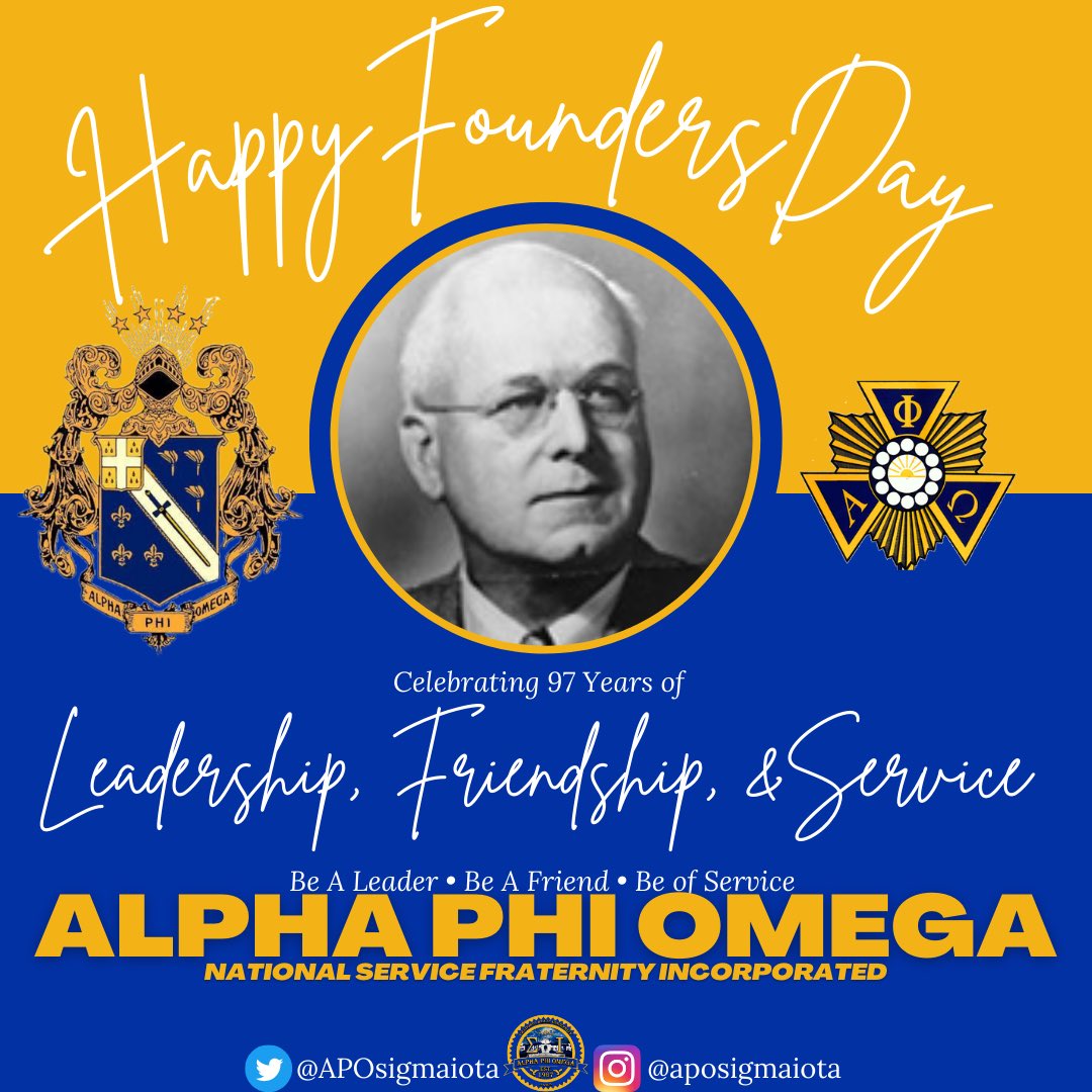 97 years &amp; counting of Leadership, Friendship, &amp; Service! Happy Founding Day to all the brothers of our beloved Alpha Phi Omega. #MWAB #alphaphiomega