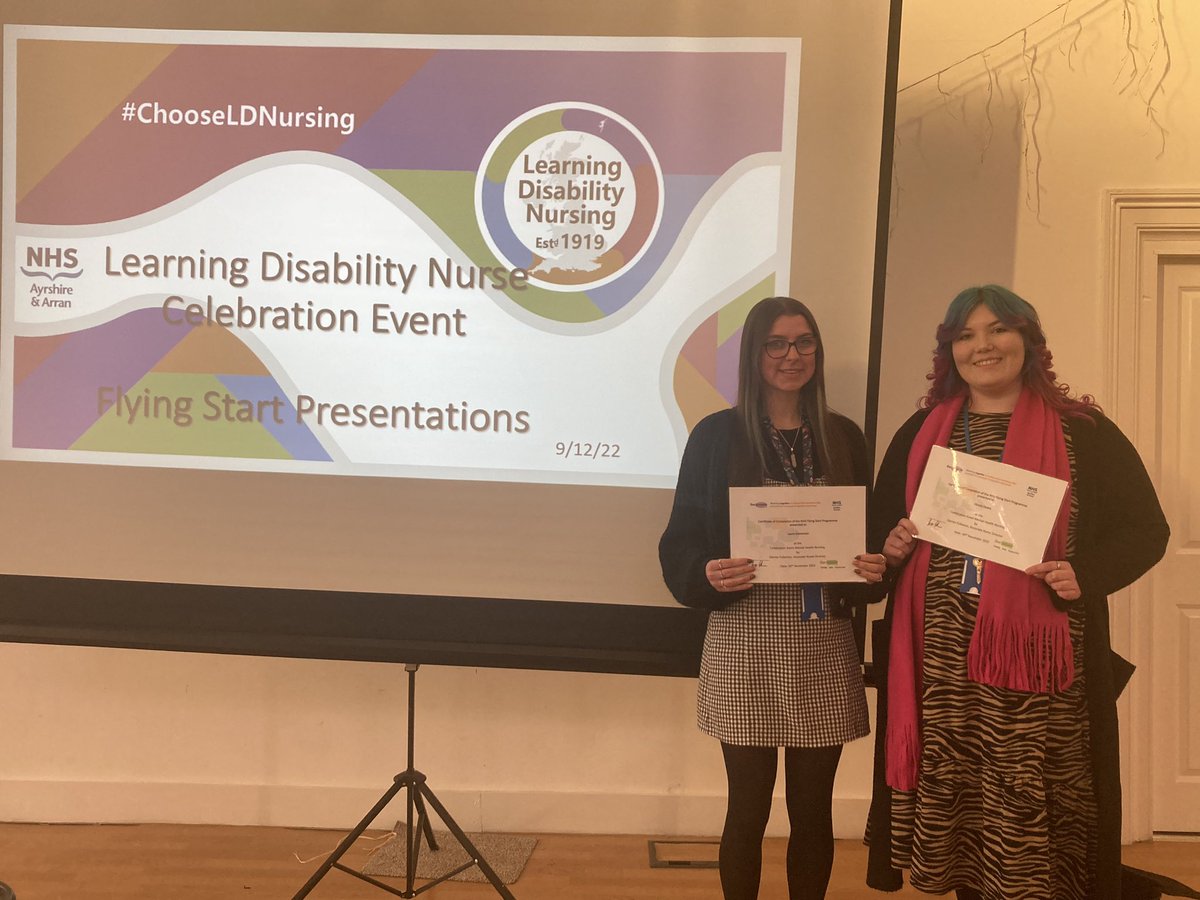 South Ayrshire Community Learning Disability Team (@nhsaaa_sa_cldt) on Twitter photo Last week there was an event to Celebrate Learning Disability Nurses within Ayrshire, To celebrate the work being done to help those we care for. Here are 2 of our nurses who completed the Flying Start Programme with their certificates #LDNursing <a href="/nhsaaa_NA_CLDT/">North Ayrshire Community Learning Disability Team</a> 👏🦄🎉🥳 Last week there was an event to Celebrate Learning Disability Nurses within Ayrshire, To celebrate the work being done to help those we care for. Here are 2 of our nurses who completed the Flying Start Programme with their certificates #LDNursing <a href="/nhsaaa_NA_CLDT/">North Ayrshire Community Learning Disability Team</a> 👏🦄🎉🥳