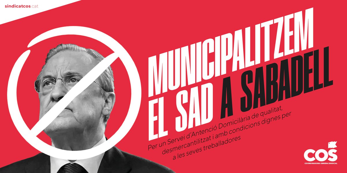 COS_Valles's tweet photo. 📢 Des de la @COS_Valles traslladem tot el nostre suport a les treballadores en lluita del Servei d'Atenció Domiciliària de #Sabadell.

❌ Treballen per una empresa subcontractada, filial del grup de #FlorentinoPerez. ❌

🚩 MUNICIPALITZACIÓ JA❗️

#MunicipalitzemSAD #Acampada_SAD https://t.co/FzFqIk8gof