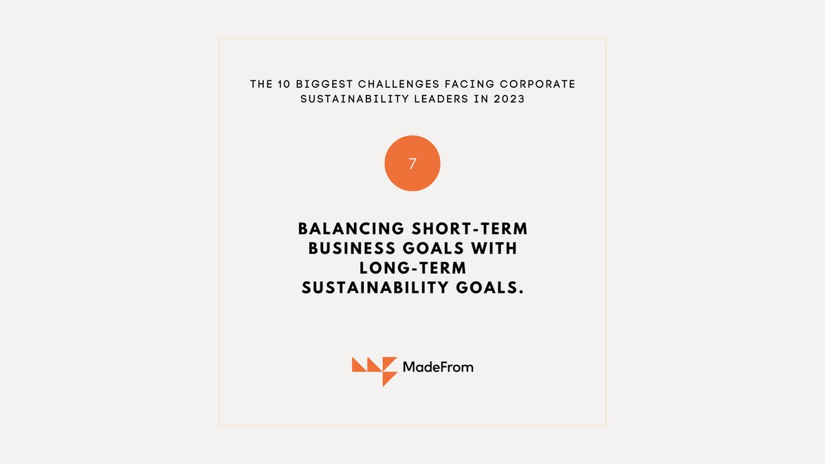 DomPotter's tweet image. Practical advice for sustainability leaders on how to balance short-term business goals with long-term sustainability goals from over a decade of working with some of the world's biggest companies: