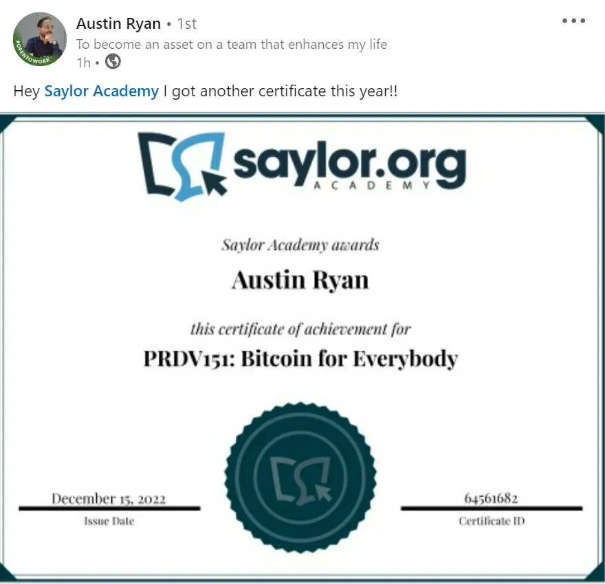 Congratulations, Austin! Self-motivated learning can be the most rewarding and valuable. buff.ly/3FBSS6K #LifelongLearning #SDG4