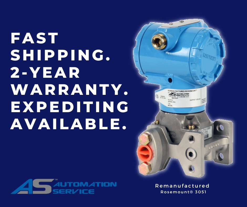 reman_controls's tweet image. Our remanufactured Rosemount® 3051 Transmitters have a 2-year warranty from date of installation - and are available FAST! Contact us here: okt.to/4FrpqR