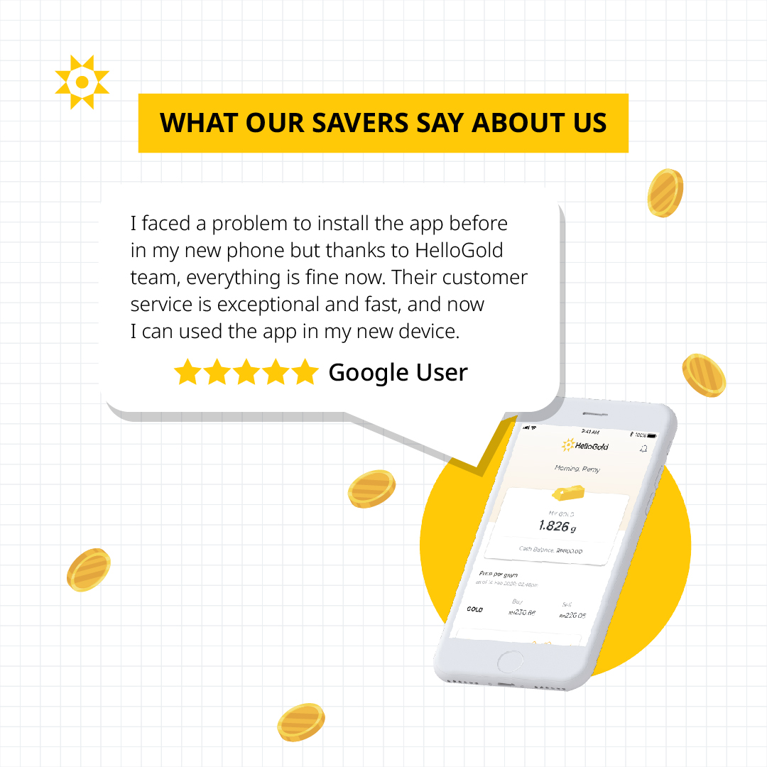 Save, save, save!

Traditionally, gold savings has been classified as a financial product for the upper class but HelloGold is here to show you that now anyone can save in gold, you just have to get started.

#HelloGold #SmartSaver