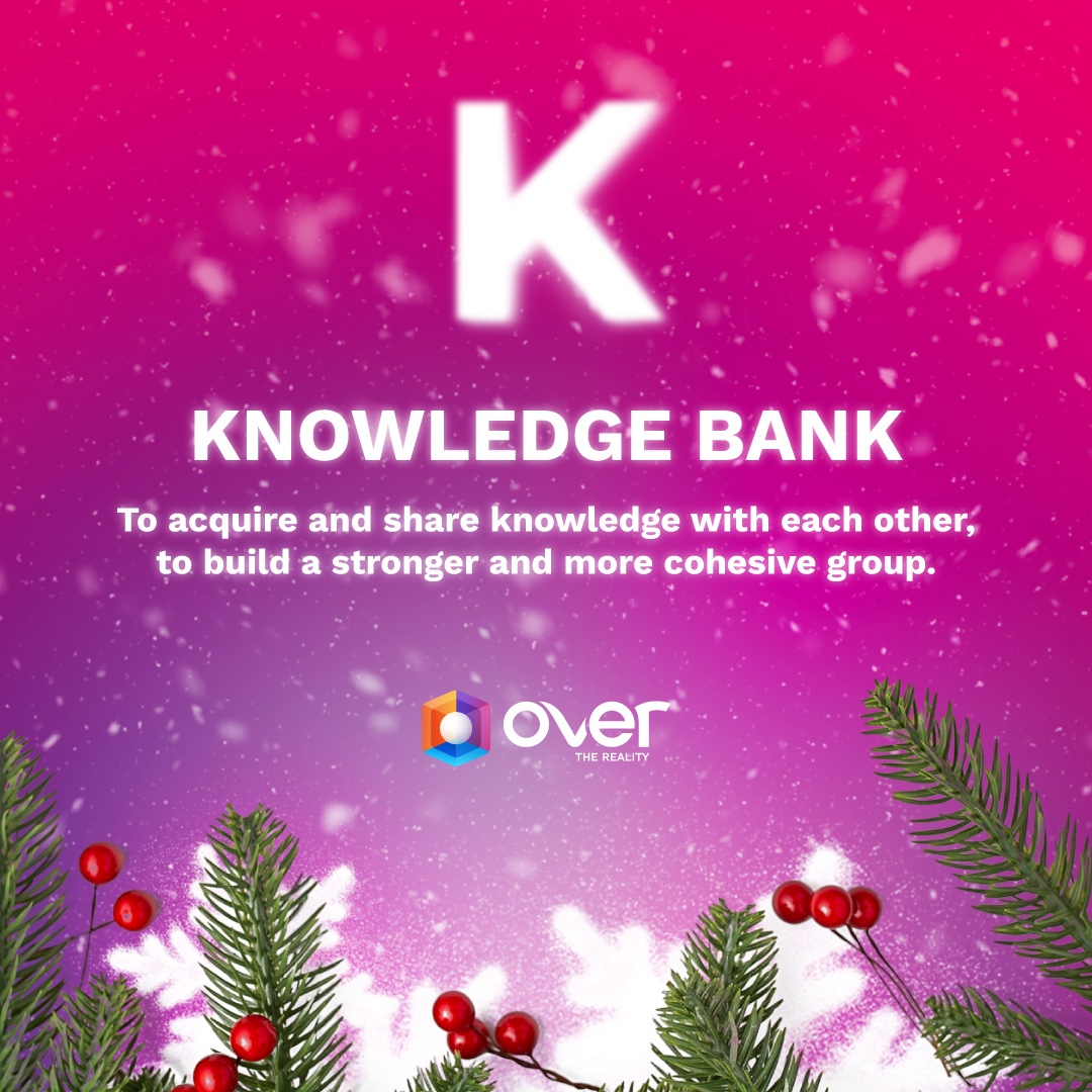 OVRtheReality's tweet image. 🥳 #OVERAlphabet

🎄Day 11
K - Knowledge
🌀 We continually strive to acquire and share knowledge and skills among our team members so that we can become stronger and more cohesive as a group.

What are group traits are important? 
Tell us in the comments below.